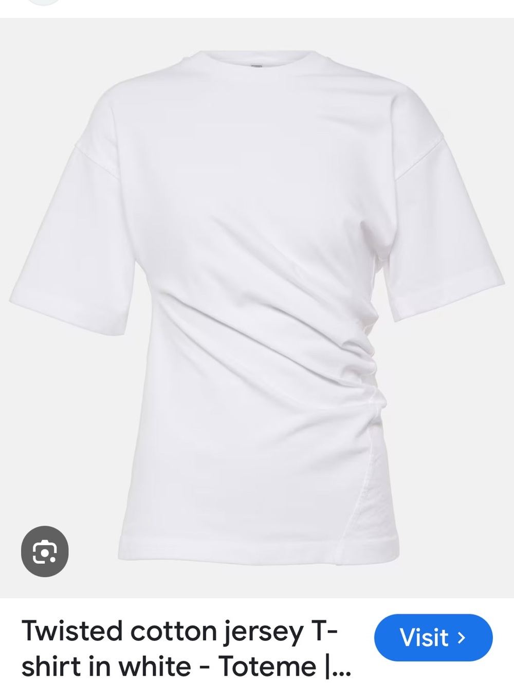 NWOT Toteme White Twisted Cotton Jersey Tee